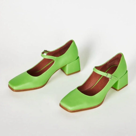 Intentionally Blank (from Anthropologie) bright green shoes size 8 New in box - Picture 2 of 10